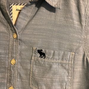 Abercrombie and Finch blue long sleeve button down shirt, Large